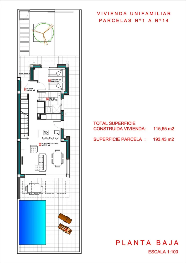 Planskisse — Moderne villa med privat basseng og takterrasse i Aguas Nuevas, Torrevieja