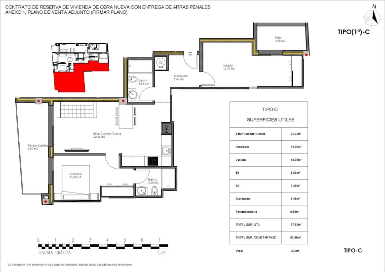 Planskisse — Newly built apartments in Torrevieja Just 600 metres from Playa del Cura beach