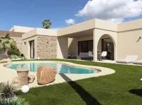 Moderne villaer på ett plan i Altaona Golf Resort Murcia