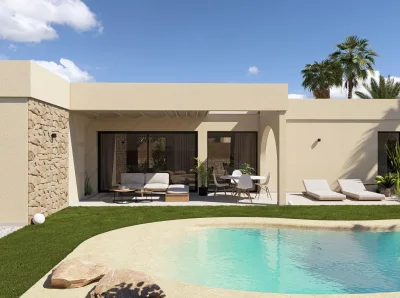 Moderne villaer på ett plan i Altaona Golf Resort Murcia