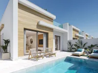 Moderne villaer på ett plan med privat basseng og takterrasse i El Jimenado Murcia