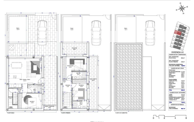 Planskisse — Moderne nye villaer med privat basseng i San Pedro del Pinatar
