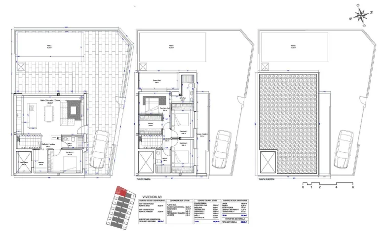 Planskisse — Moderne nye villaer med privat basseng i San Pedro del Pinatar