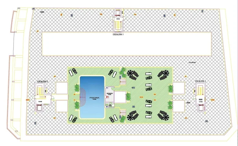 Planskisse — Moderne nye  leiligheter i sentrum av San Miguel de Salinas