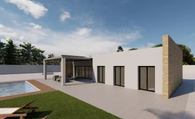 Moderne ny villa på en stor rustikk tomt nær Pinoso