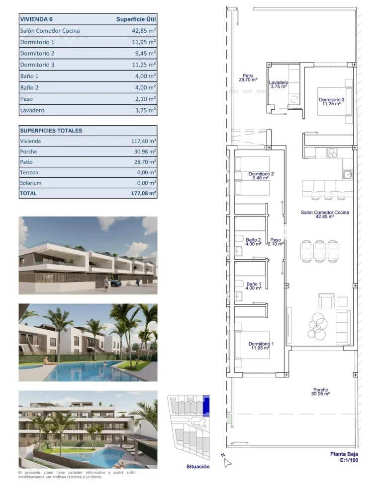 Planskisse — New Build Apartments and Bungalows for Sale in Pilar de la Horadada Near the Beach