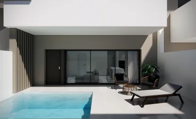 Moderne rekkehus med private uteområder i Pilar de la Horadada, kun 3 km fra stranden