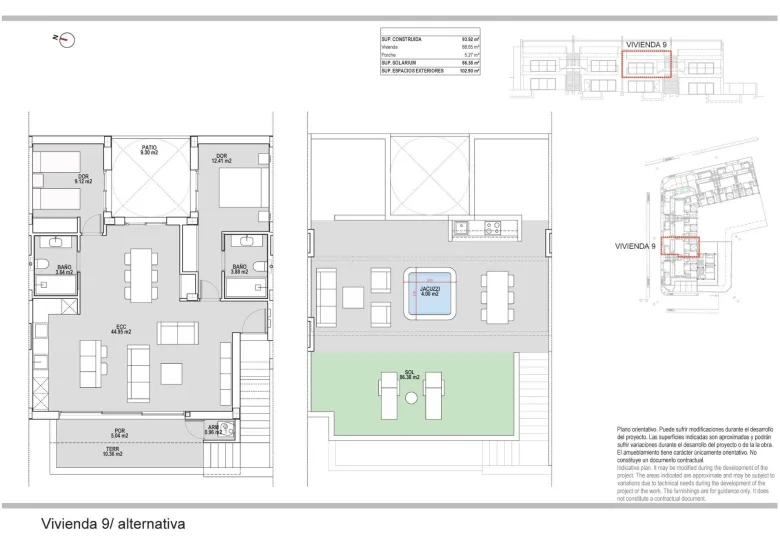 Planskisse — New Build Bungalows for Sale in Pilar de la Horadada 3 km from Beach