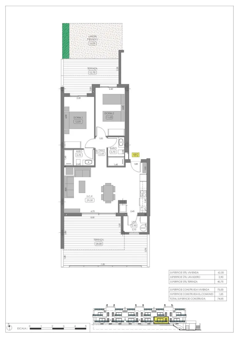 Planskisse — Nye bungalower i La Finca Golf, Algorfa, med grønne omgivelser og nærhet til strand og fasiliteter