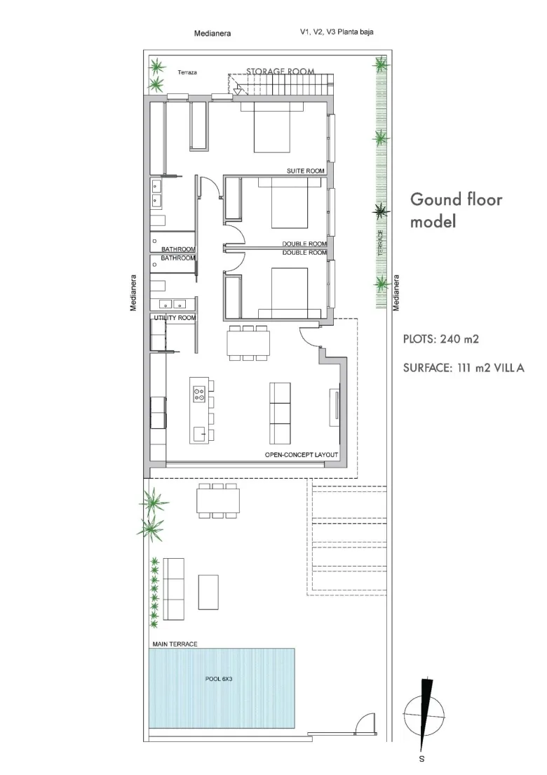 Planskisse — New Build Villas with Private Pool Near La Serena Golf in Los Alcazares