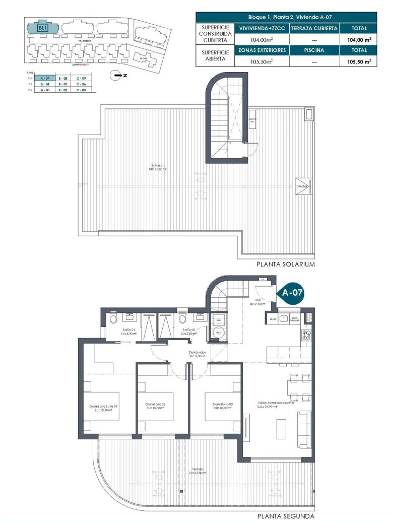 Planskisse — New Build Golf Front Apartments and Villas in La Serena Golf Los Alcazares