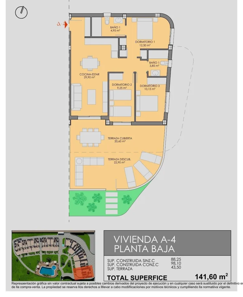 Planskisse — Luxury Golf Front Apartments Near the Sea in Los Alcazares Costa Calida