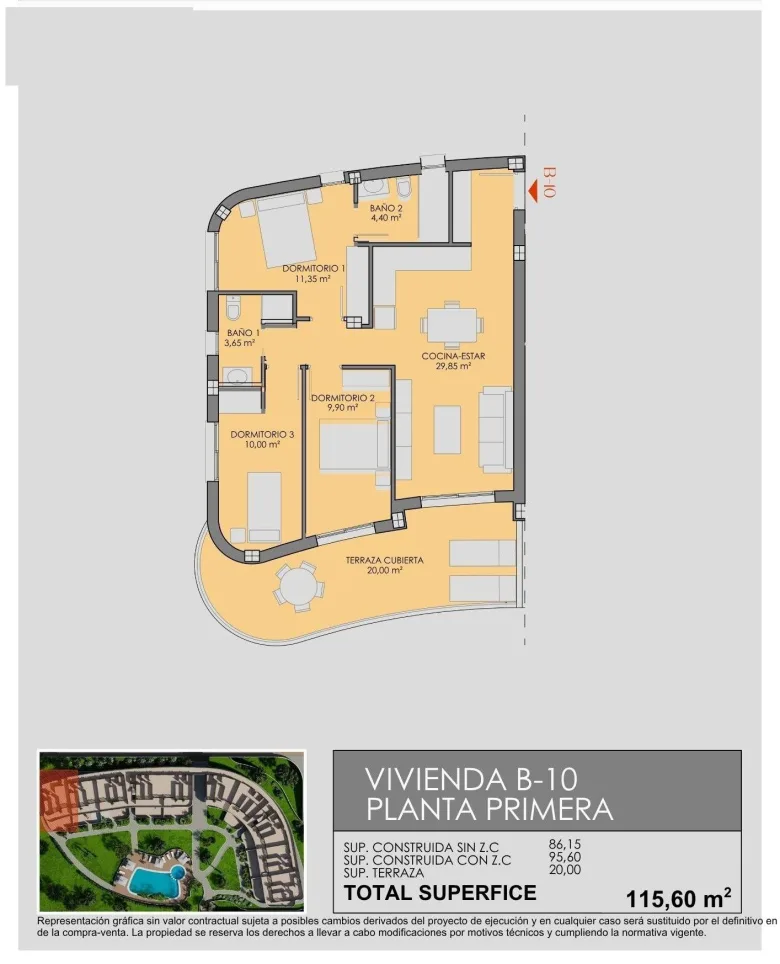 Planskisse — Luxury Golf Front Apartments Near the Sea in Los Alcazares Costa Calida