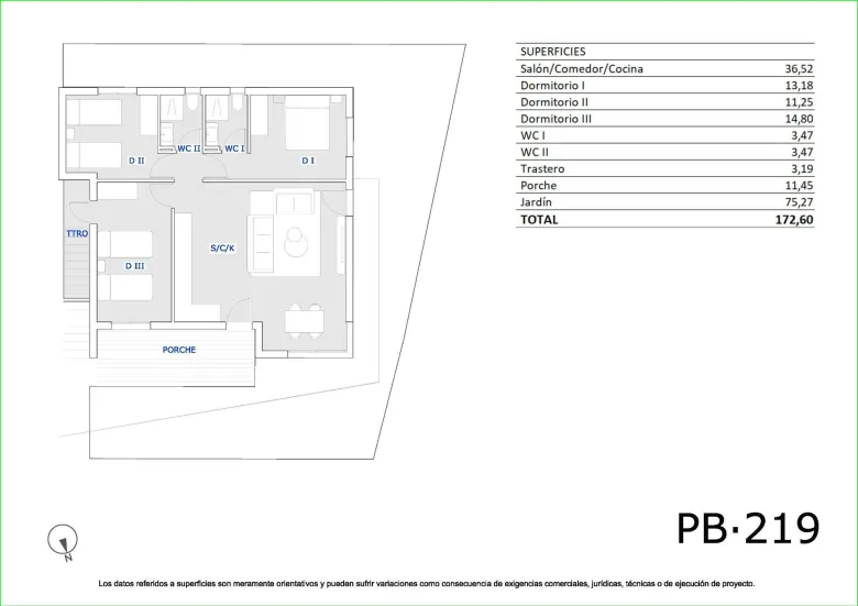 Planskisse — Modern, newly built bungalows in San Miguel de Salinas with 3 communal swimming pools