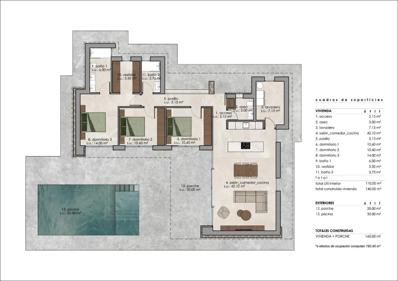 Planskisse — Custom Built New Villas in Pinoso (Alicante): Spacious Homes in Natural Surroundings