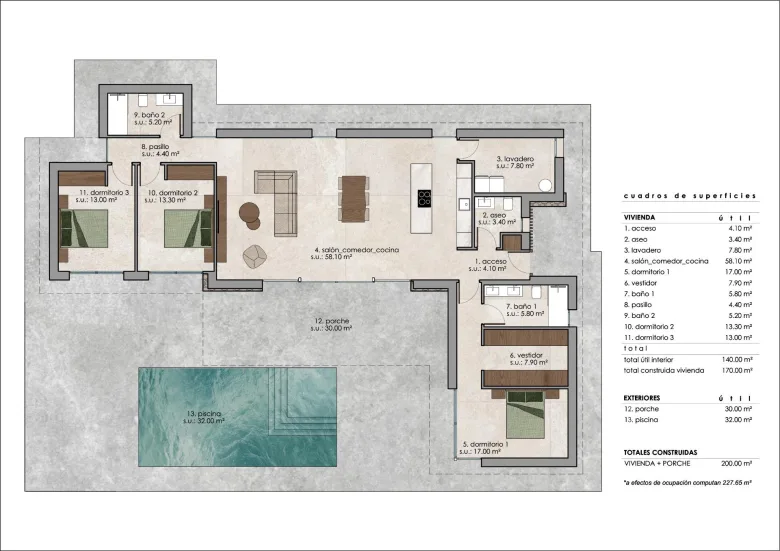 Planskisse — Custom Built New Villas in Pinoso (Alicante): Spacious Homes in Natural Surroundings