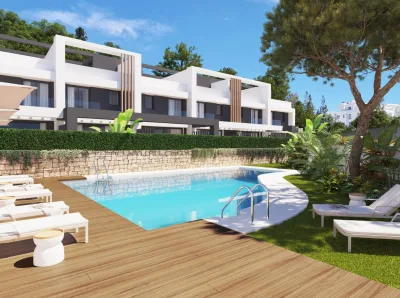 Nybyggede rekkehus i El Chaparral Mijas Moderne boende nær sjøen