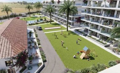 Bakkeplan | Moderne leilighet med 3 soverom og hage i Oasis Garden