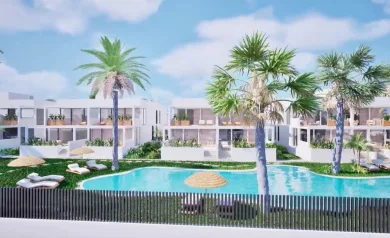 Nybygde bungalower i Mar de Cristal med belliggenhet nære stranden