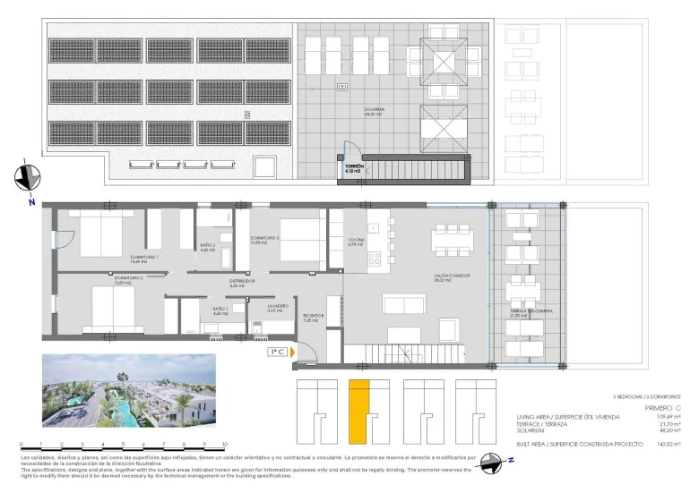 Planskisse — New Build Bungalows for Sale in Mar de Cristal Near the Beach