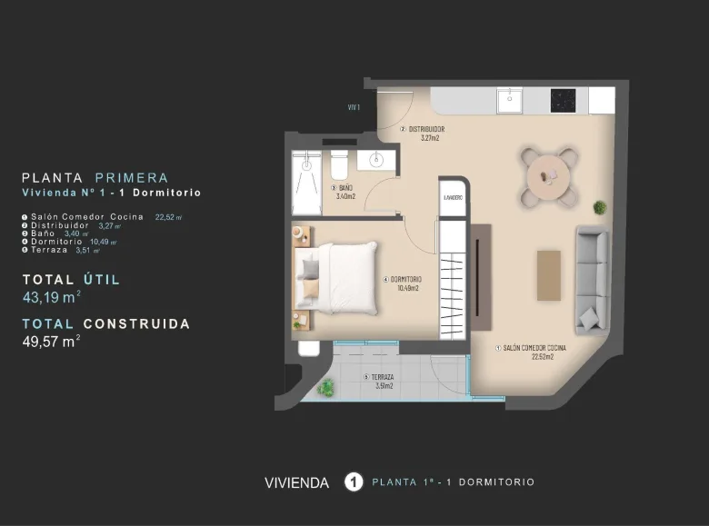 Planskisse — Luksuriøse nye leiligheter nær Torrevieja Marina og Playa del Cura