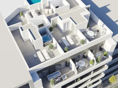 Penthouse | Nye leiligheter i Torrevieja, kun 400m fra Playa del Cura
