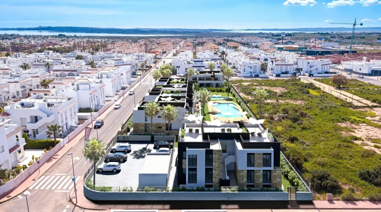 Planskisse — Bungalow i toppetasjen med privat takterrasse i Lo Marabú, Ciudad Quesada