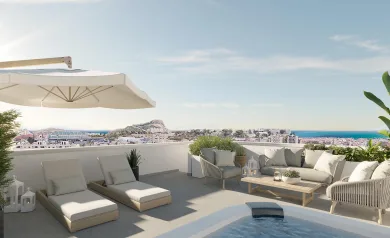 Newly built residential in San Agustin, Alicante, with stunning views of the city and the sea.