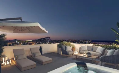 Newly built residential in San Agustin, Alicante, with stunning views of the city and the sea.