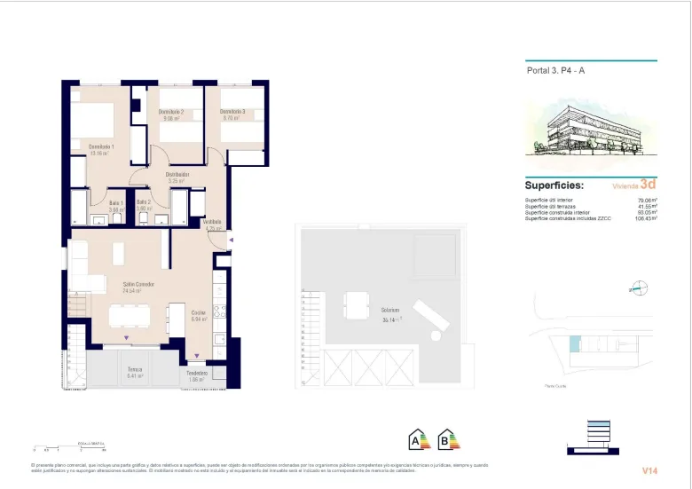 Planskisse — Newly built residential in San Agustin, Alicante, with stunning views of the city and the sea.