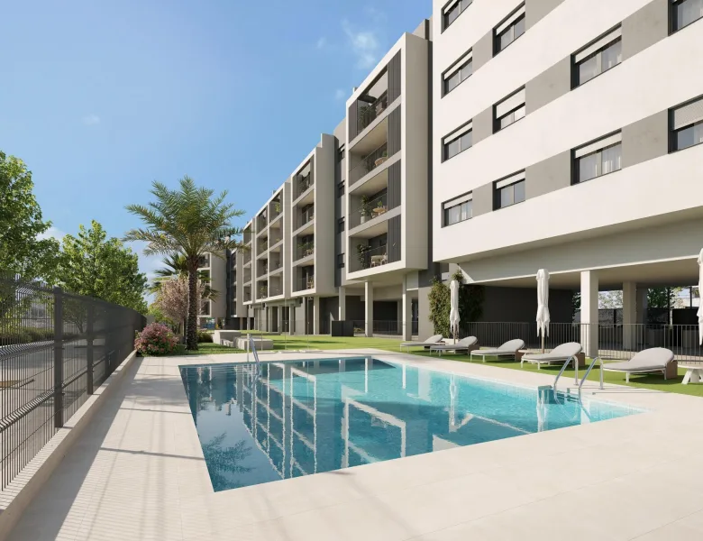 Planskisse — Newly built residential development in Alicante, with open views of the city.