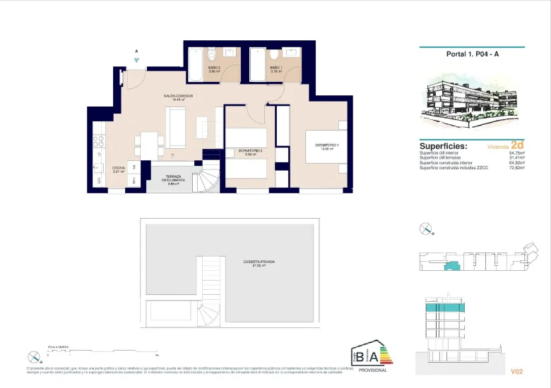 Planskisse — Newly built residential development in Alicante, with open views of the city.