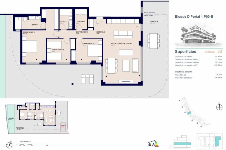 Planskisse — Nybygget boligkompleks nær Estepona - moderne bolig ved sjøen