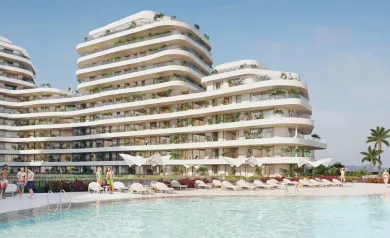 Luksuriøse strandleiligheter i Málaga by med panoramautsikt over havet