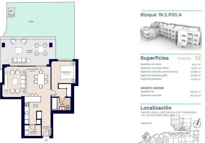 Planskisse — Eksklusivt boligresort med spa og svømmebassenger i Selwo-området, Estepona