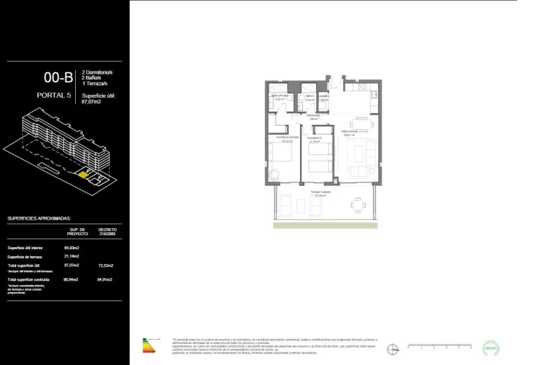 Planskisse — New Build Apartments with Sea Views for Sale in Torremolinos, Costa del Sol