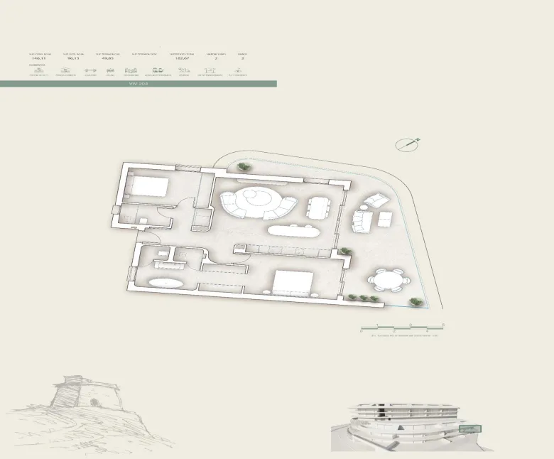 Planskisse — Luxury Sea View Apartments 100 m from the Beach in Carvajal, Fuengirola