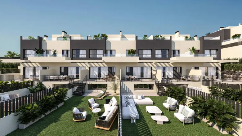 Planskisse — Nybyggede rekkehus med 4 soverom i Torre del Mar, bare 800 meter fra stranden