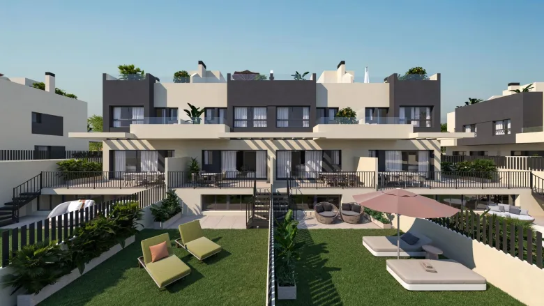 Planskisse — Nybyggede rekkehus med 4 soverom i Torre del Mar, bare 800 meter fra stranden