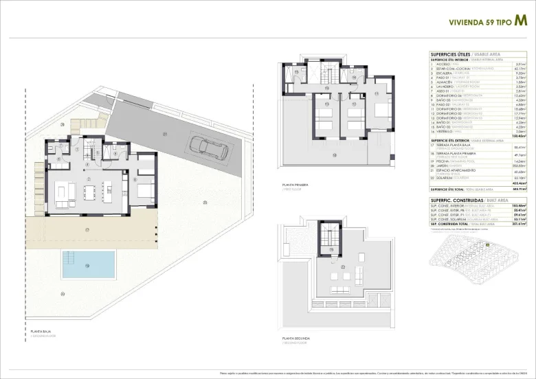 Planskisse — Ny moderne villa i Polop