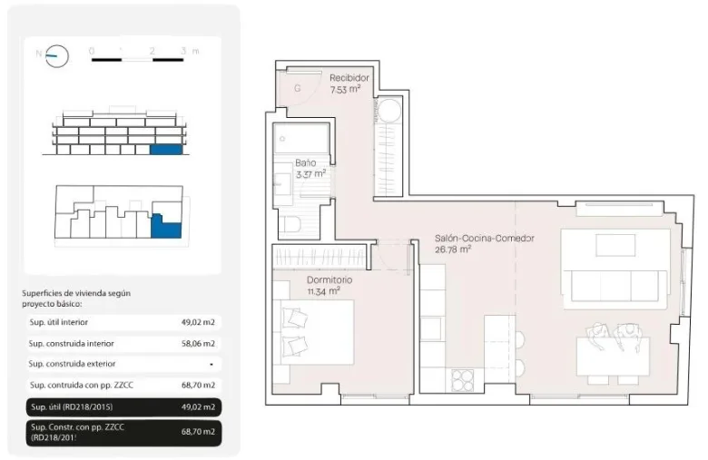 Planskisse — New Build Apartments 100 m from the Sea in Rincon de la Victoria, Torre de Benagalbon