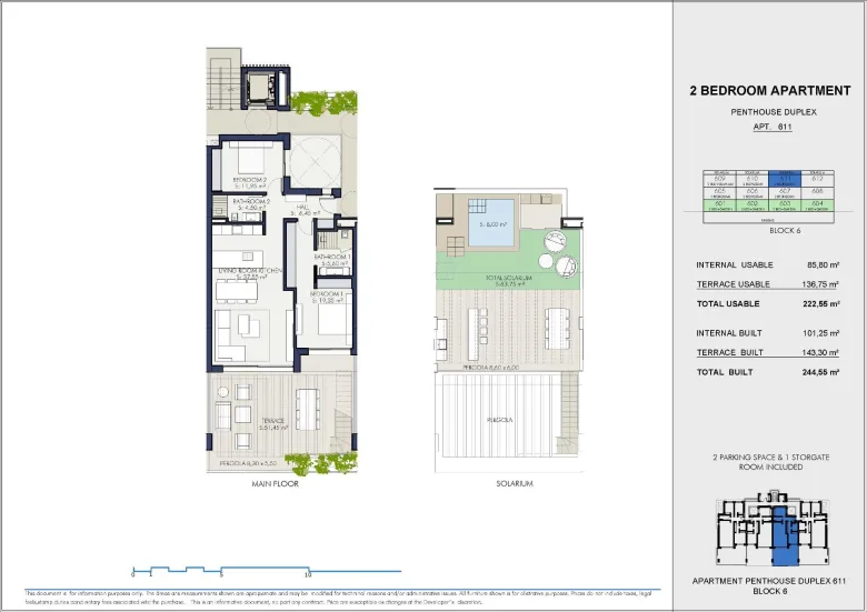 Planskisse — Luksuriøse nybyggede leiligheter i Estepona, bare 400 meter fra stranden