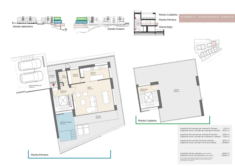 Planskisse — Luxury Townhouses with Sea Views in Pedregalejo (Malaga): Prime Coastal Living