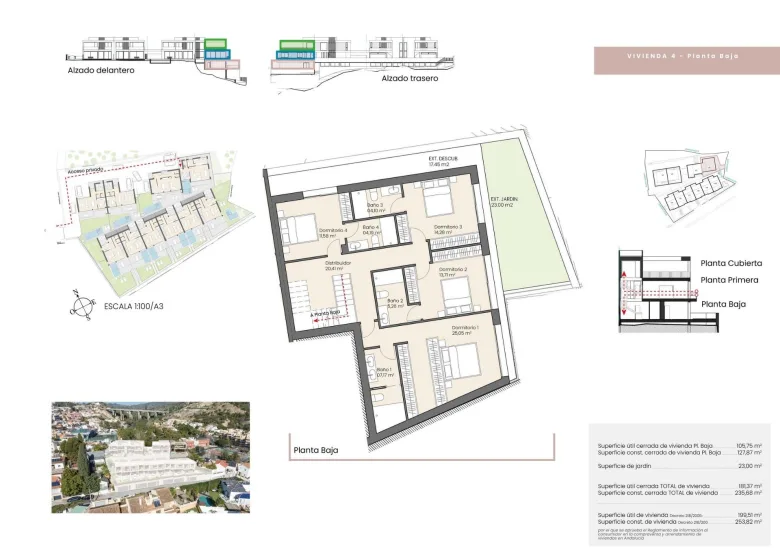 Planskisse — Luxury Townhouses with Sea Views in Pedregalejo (Malaga): Prime Coastal Living